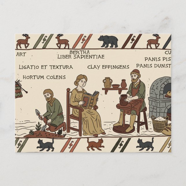 bayeux tapestry parody postcard (Front)