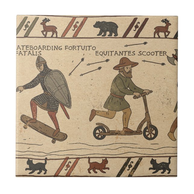 Bayeux Tapestry Parody Tile (Front)