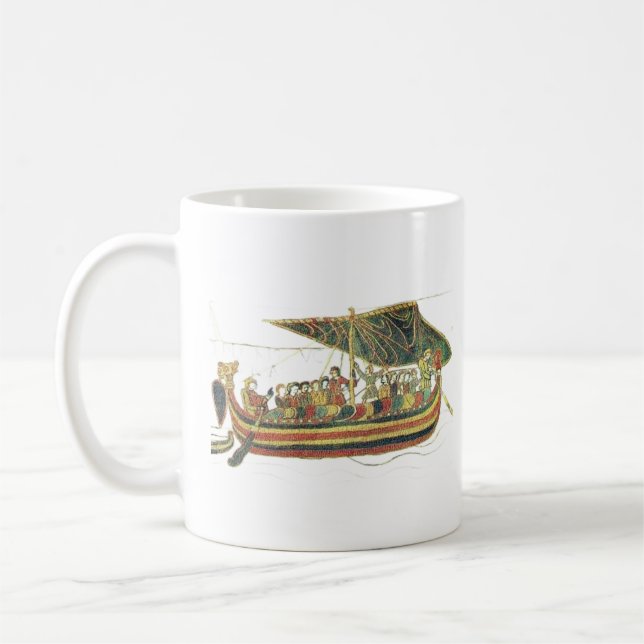 Bayeux Tapestry Sailing scene Coffee Mug (Left)