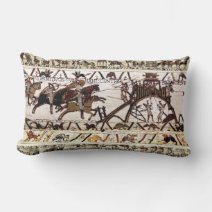 BAYEUX TAPESTRY SIEGE OF DINAN ,ATTACK TO CASTLE LUMBAR CUSHION