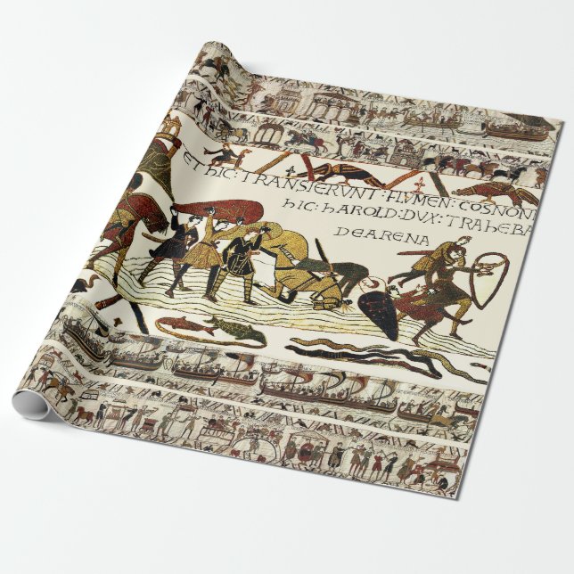 BAYEUX TAPESTRY William at Mont Saint-Michel  Wrapping Paper (Unrolled)