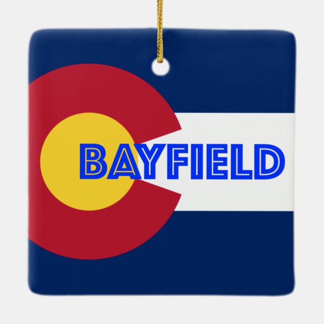 Bayfield Colorado Ceramic Ornament (Back)