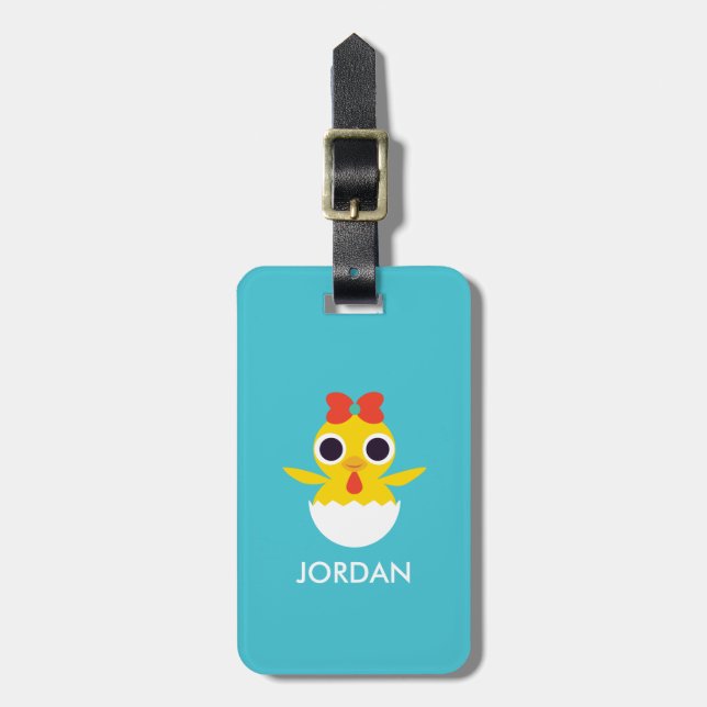 Bayla the Chick Luggage Tag (Front Vertical)