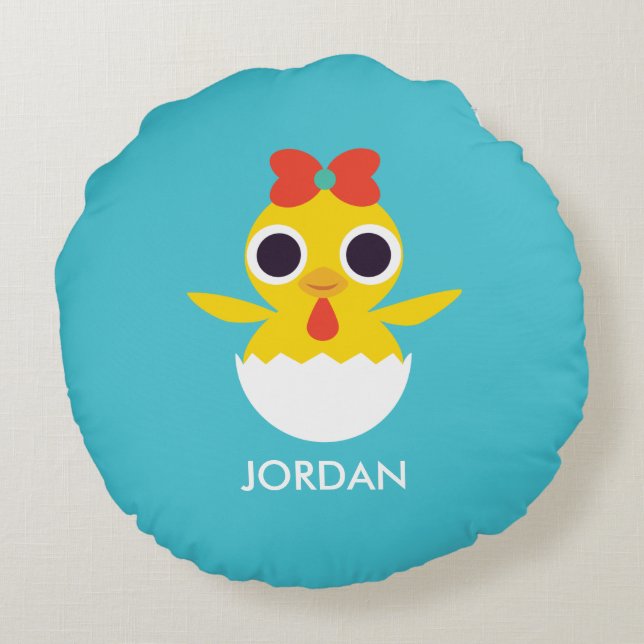 Bayla the Chick Round Cushion (Back)
