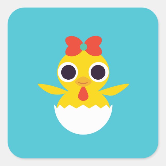 Bayla the Chick Square Sticker (Front)