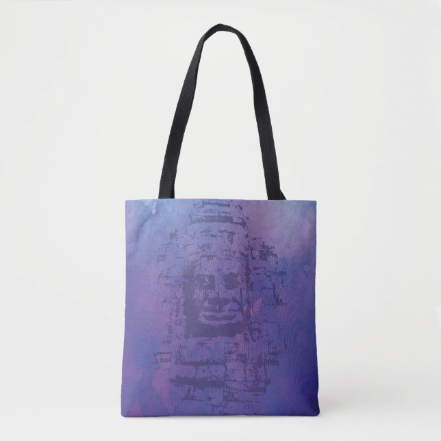 Bayon Face Purple Tote Bag (Front)