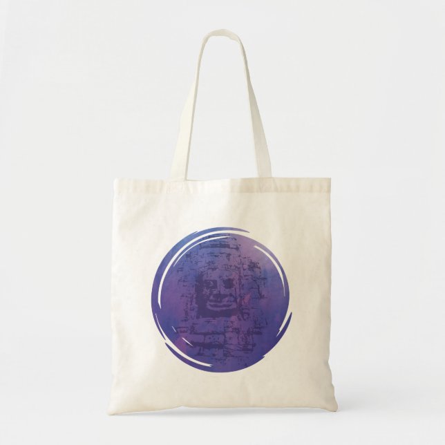 Bayon Face Purple Tote Bag (Front)
