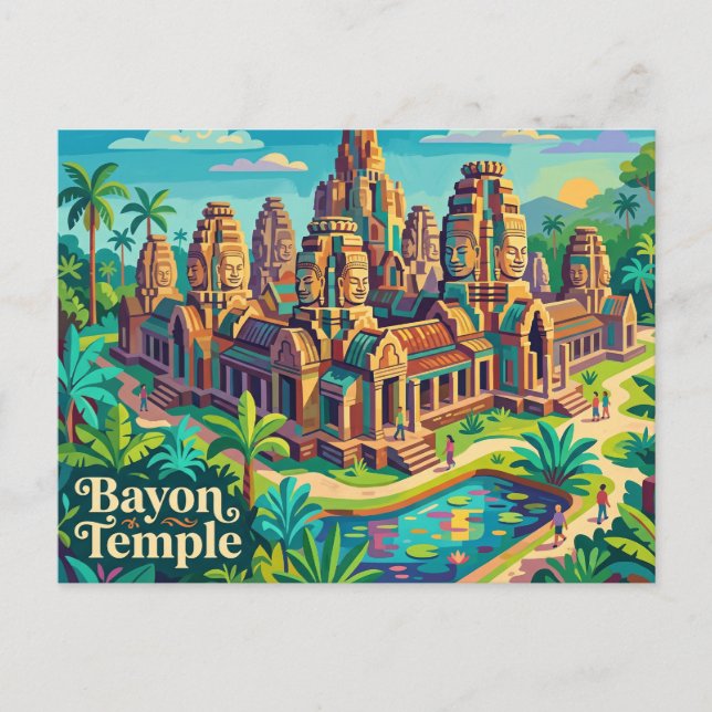 Bayon Temple Cambodia Postcard (Front)
