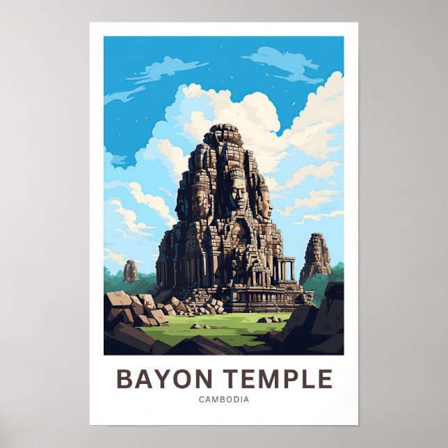 Bayon Temple Cambodia Travel Print (Front)