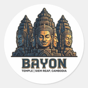 BAYON TEMPLE CLASSIC ROUND STICKER