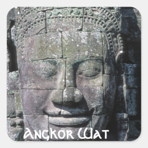 Bayon Temple in Angkor Wat - Cambodia Square Sticker
