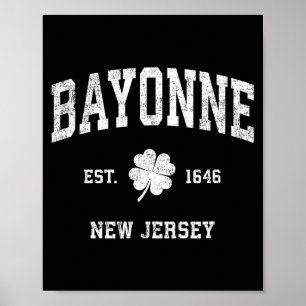 Bayonne New Jersey Vintage Shamrock Srts  Poster