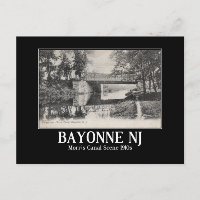 Bayonne NJ Morris Canal 1910s Postcard (Front)