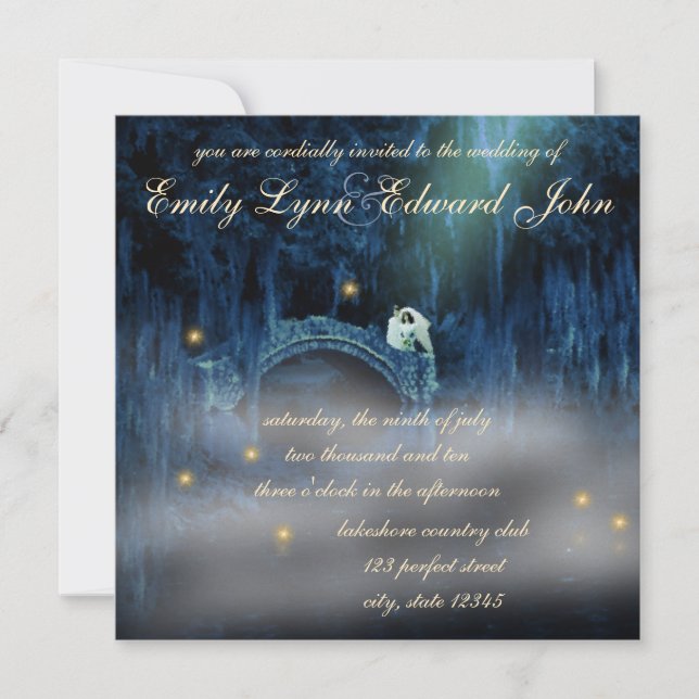 Bayou Bliss Brunette 2 Wedding Invitation (Front)