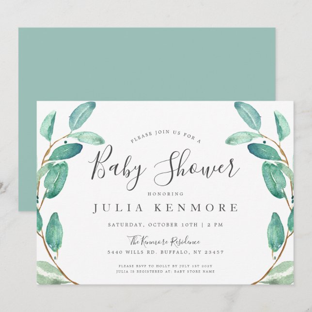 Bayou Botanicals | Baby Shower Invitation (Front/Back)