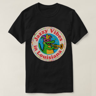 Bayou Charm_Louisiana Mardi Gras Alligator Vintage T-Shirt