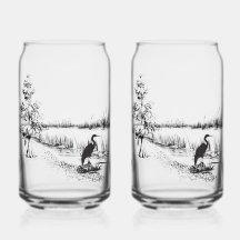 Bayou Scene Glass Can Cup