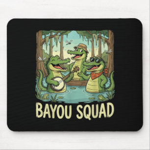 Bayou Squad Louisiana Alligator Retro Wildlife Tra Mouse Mat