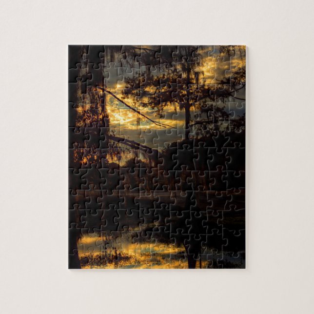 Bayou Sunset Reflection Jigsaw Puzzle (Vertical)