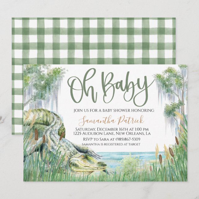 Bayou Swamp Baby Shower Invitation (Front/Back)