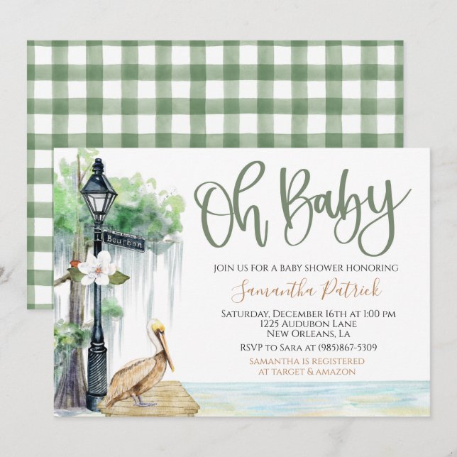 Bayou Swamp Baby Shower Invitation (Front/Back)