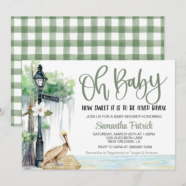 Bayou Swamp Baby Shower Invitation (Front/Back)