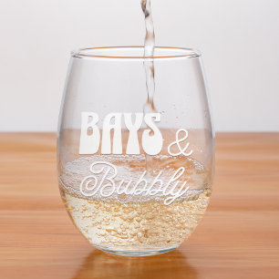 Bays & Bubbly Modern Equestrian Horse Lovers Stemless Wine Glass