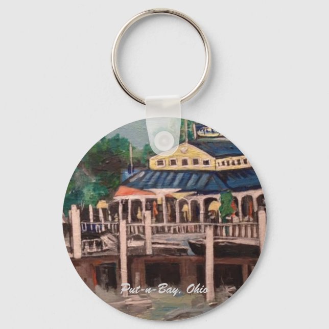 Bayview Avenue, Put-n-Bay, Ohio Ornament Key Ring (Front)