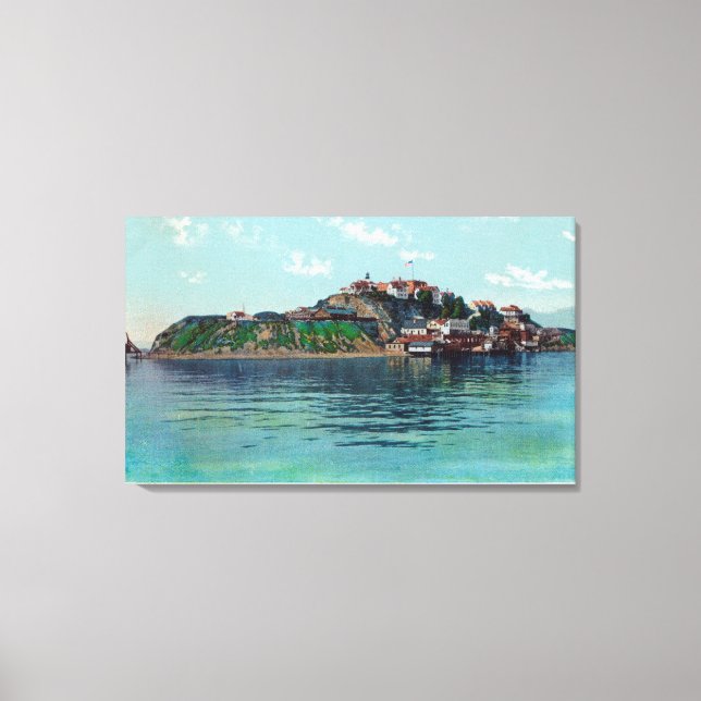 Bayview of Alcatraz Island and Prison Canvas Print (Front)