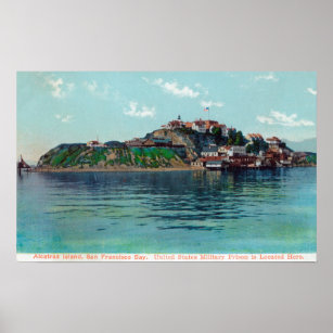Bayview of Alcatraz Island and Prison Poster