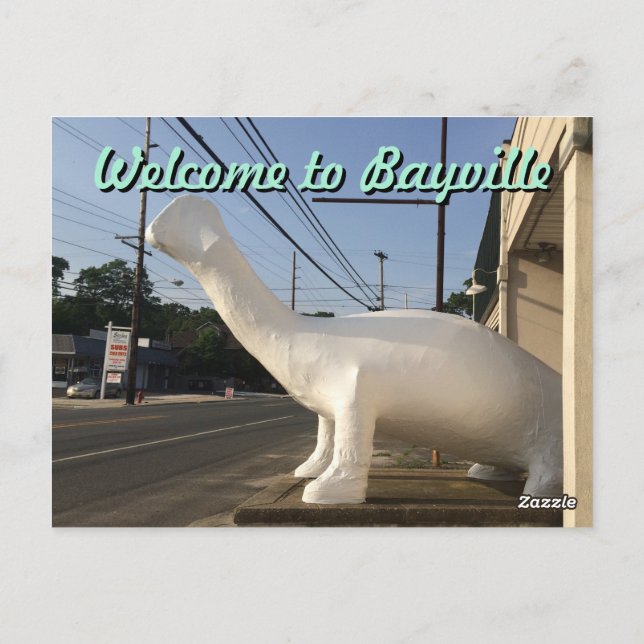 Bayville Route 9 Dinosaur Postcard (Back)