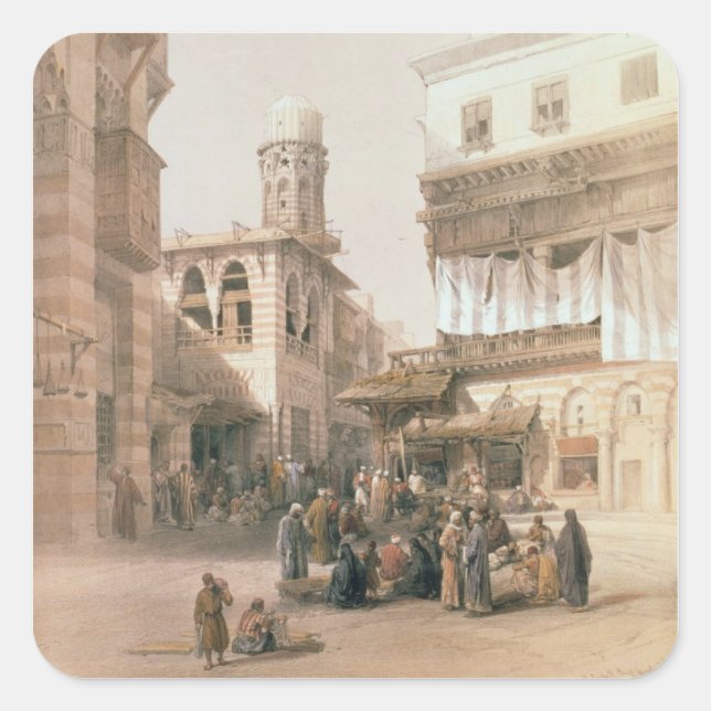 Bazaar of the Coppersmiths, Cairo, from "Egypt and Square Sticker (Front)