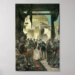 Bazaar, Samarkand, Jules Verne, Claudius Bombarnac Poster