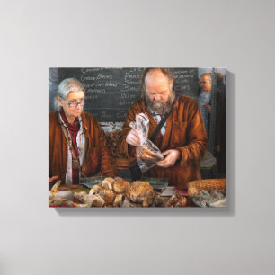 Bazaar - We sell fresh mushrooms Canvas Print