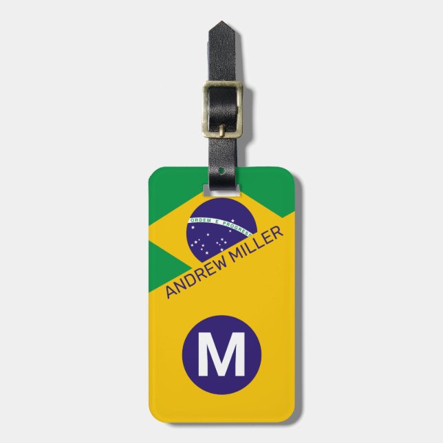 Bazil Flag Personalised modern travel luggage  Luggage Tag (Front Vertical)