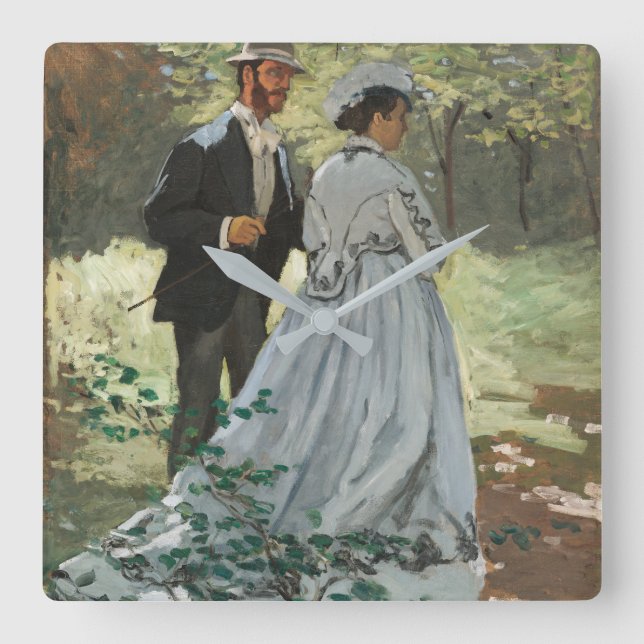 Bazille and Camille (1865) by Claude Monet Square Wall Clock (Front)