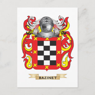 Bazinet Coat of Arms (Family Crest) Postcard