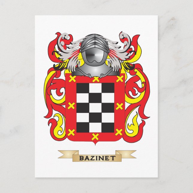 Bazinet Coat of Arms (Family Crest) Postcard (Front)