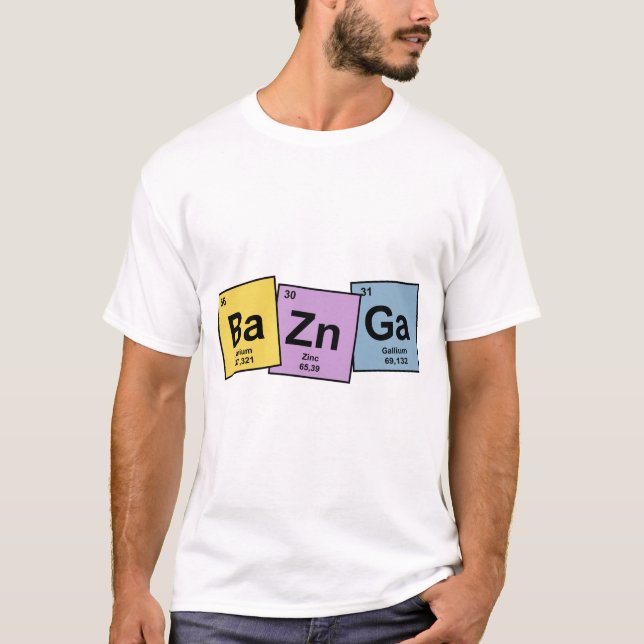 Bazinga With Periodic Table Elements T-Shirt (Front)