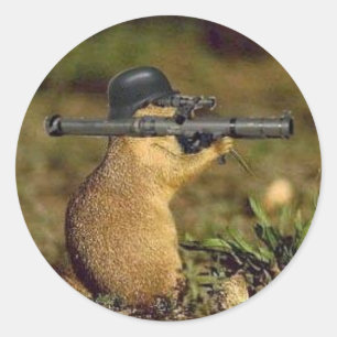 bazooka gopher classic round sticker