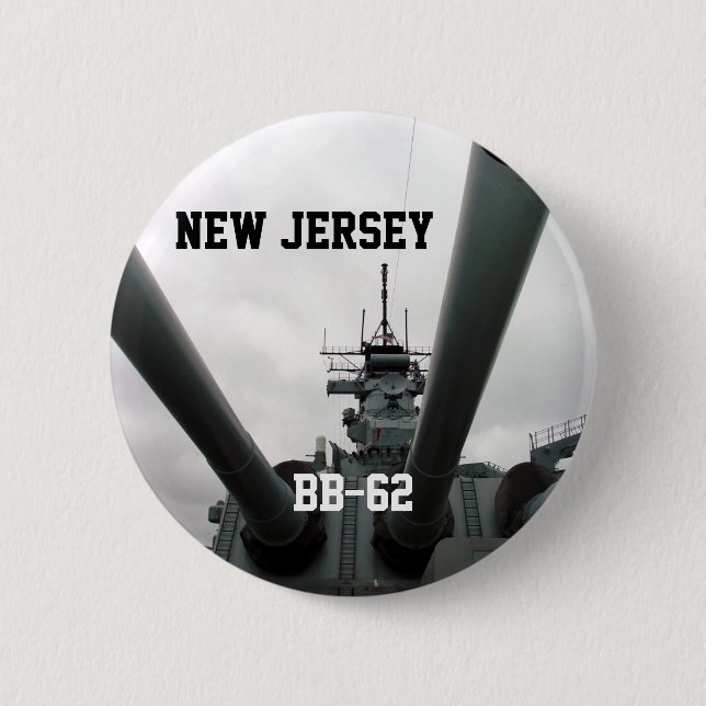BB-62 Battleship New Jersey 6 Cm Round Badge (Front)