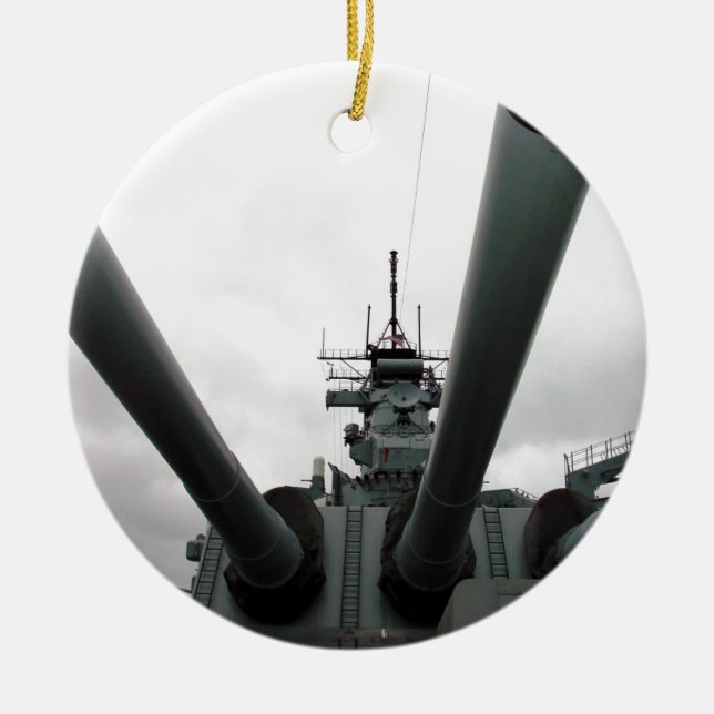 BB-62 Battleship New Jersey Ceramic Tree Decoration (Front)