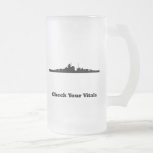 BB Check Vitals Frosted Glass Beer Mug