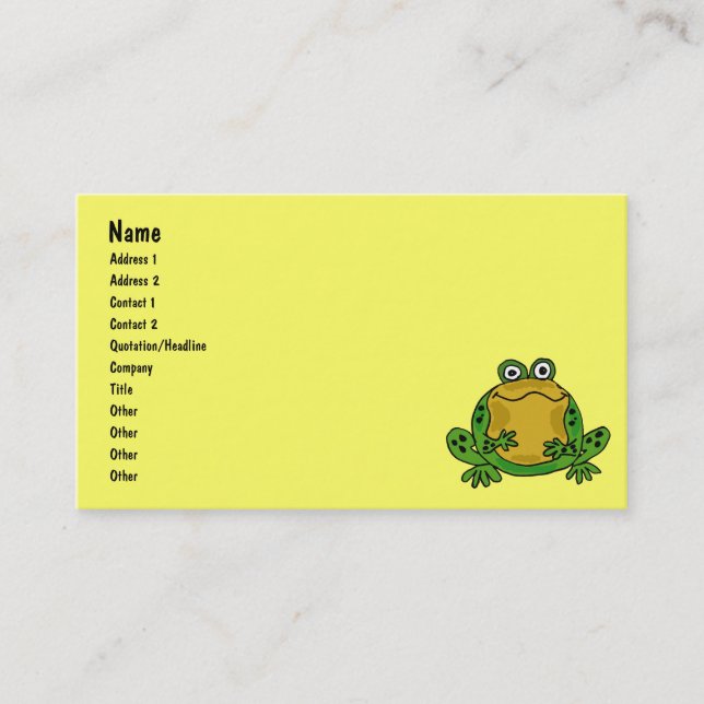 BB- Funny Frog Business Cards (Front)