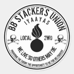 BB Stacker's Union Slap Classic Round Sticker