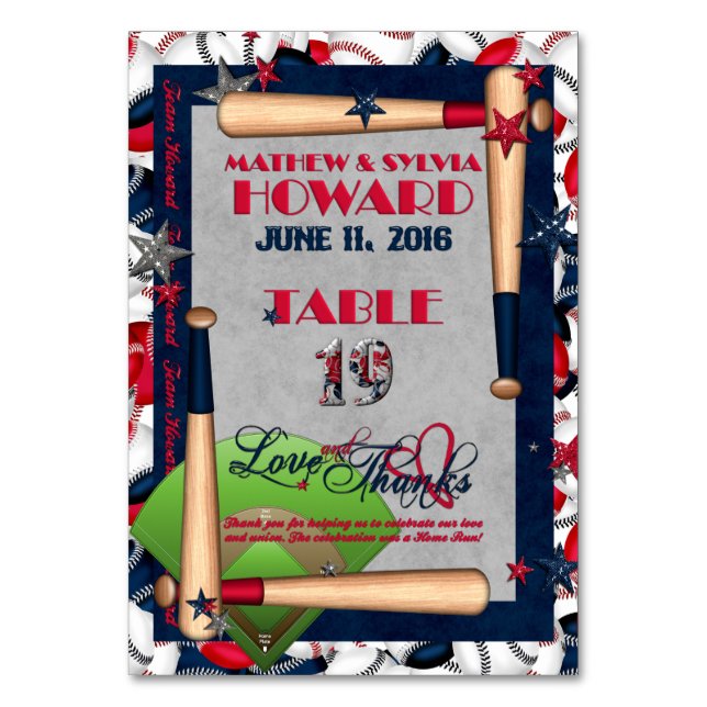 BB Wedding Numbered Table Cards-CUSTOM HOWARD 19 Table Number (Front)