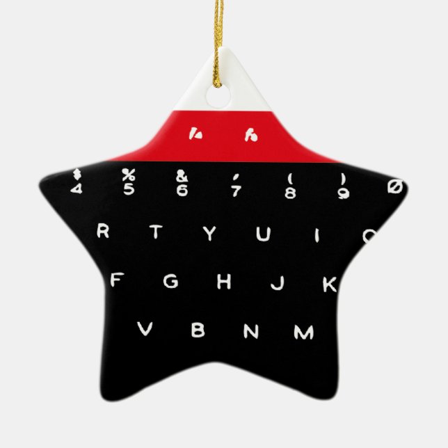 BBC Micro Keyboard Keys Ceramic Tree Decoration (Front)