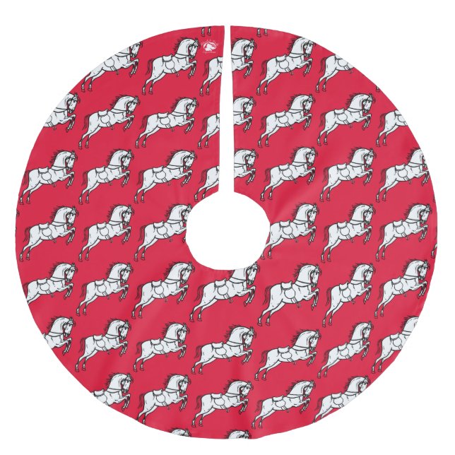 BBE - Horse Holiday Tree Skirt - Customise (Front)