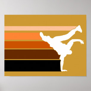BBOY gradient orgn wht poster