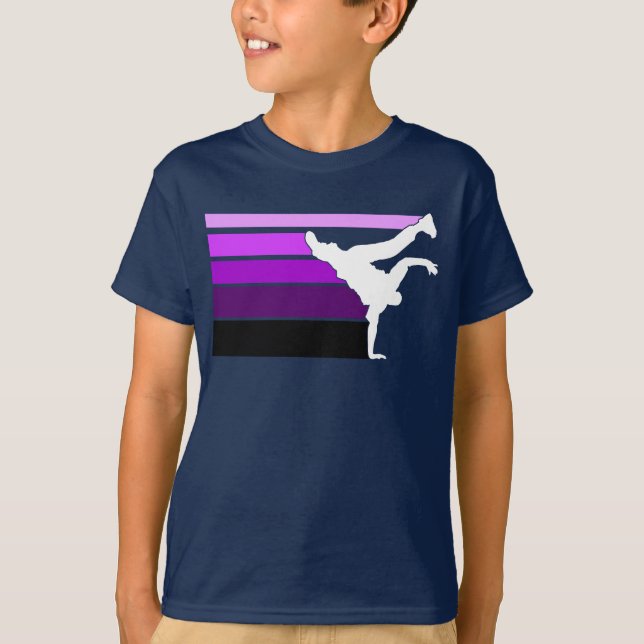 BBOY gradient prpl wht kids T-Shirt (Front)